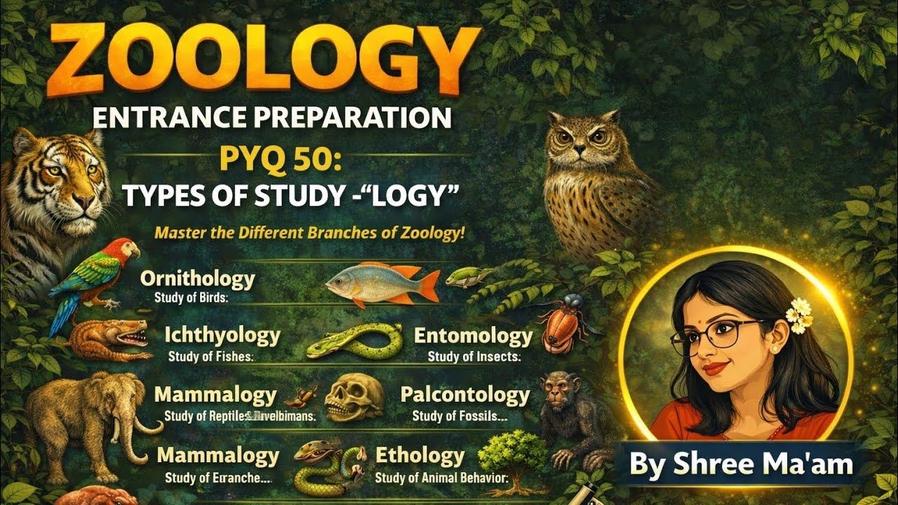 Zoology PYQ 50: Complete “LOGY” Topics for Entrance Exam | Shree Ma’am