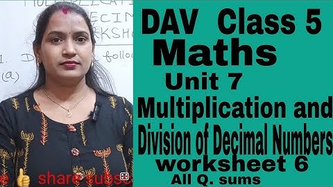 DAV Class 5 Maths Unit 7 Worksheet 6 All Questions Sums @skyeasymath873
