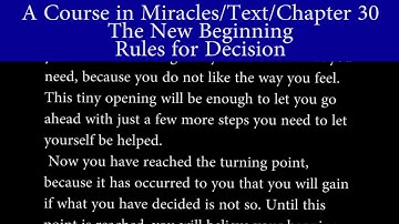A Course in Miracles-Text-Ch 30. 1 Rules for Decision