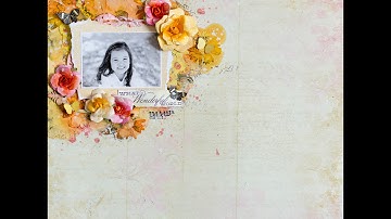 Scraps of Elegance June kit. 12x12 mixed media Scrapbook layout.