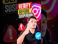 Verify your @instagram account before suspension #shorts