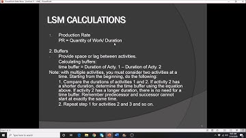 Lesson on Linear Scheduling Method  Video
