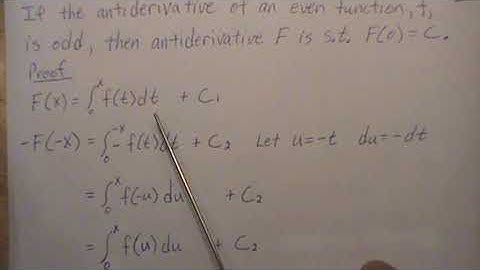 The Antiderivative of an Odd Function is Even