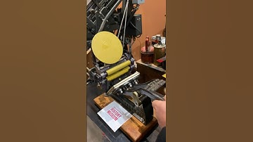 Making a red and gold two color letterpress print with a tabletop printing press
