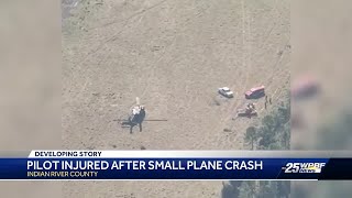 Pilot hospitalized after single-engine plane crash in Indian River County