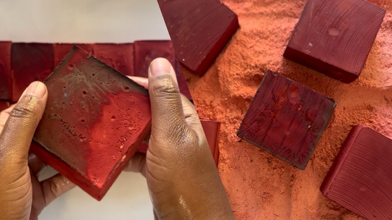 Red Gym Chalk Crush ( Collab with @AsmrPowdery7 ) + bonus crispy red dyed gym chalk 