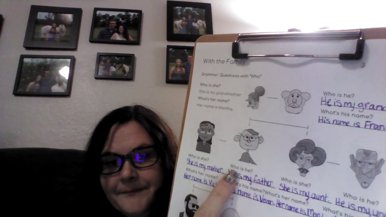 Unit 4: With the Family Grammar: Questions with "Who" Writing Practice ELL ESL International