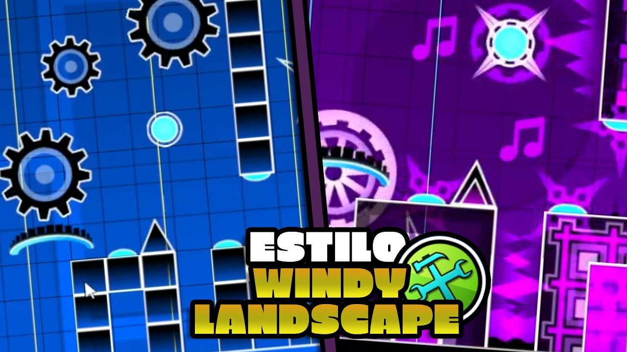 como DECORAR estilo WINDY LANDSCAPE en GEOMETRY DASH - YouTube