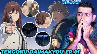 ESSE ANIME TEM MUITO POTENCIAL!, TENGOKU DAIMAKYOU EPISÓDIO 1 REACT