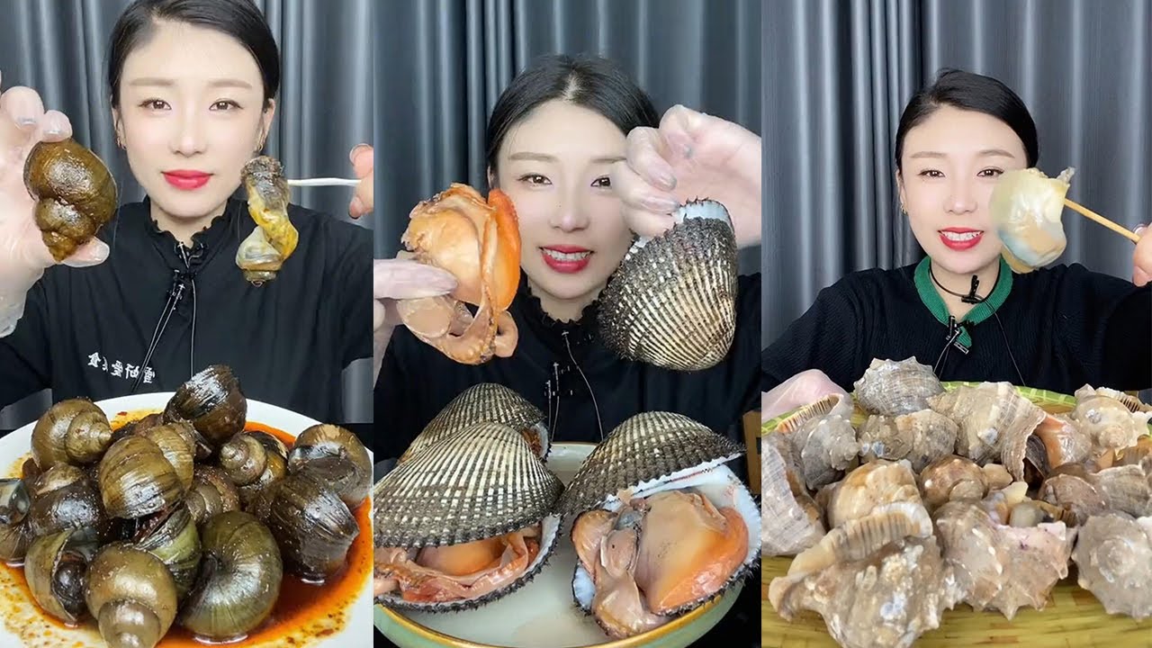 【XueYan Mukbang】Snail+Red Shell+Conch Shell🐚🦪#Seafood#sashimi#asmr