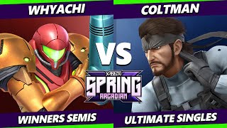 Spring Arcadian TOP 8 - Whyachi (Samus) Vs. Coltman (Snake) Smash Ultimate - SSBU