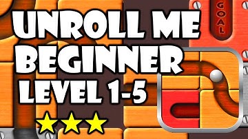 Unroll Me - Level 1 2 3 4 5 - Beginner  3/3 Stars - Solution/Walkthrough - Android iOS