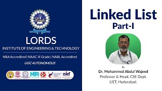 Linked List in Data Structures | Dr. Mohammed Abdul Wajeed | LIET