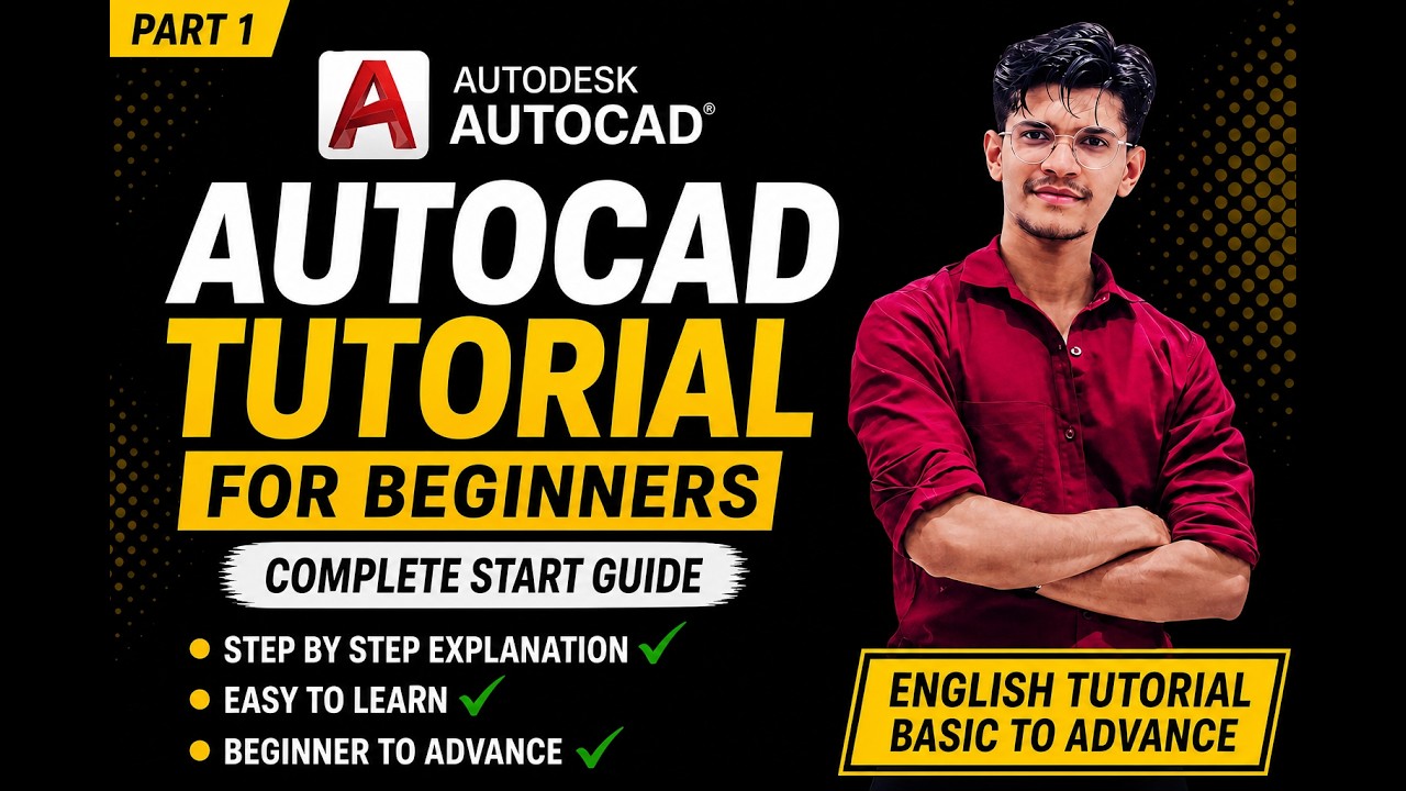 AutoCAD Tutorial for Beginners (ENGLISH) | Complete Start Guide | Part ...