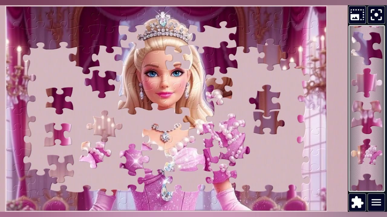 Princes Barbie in a pink Royal Ball Gown👑🎀🌸🪩🔮✨️🪄//jigsaw puzzles🧩//jigsaw puzzles journey🧩//