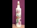 Tutorial botella de vidrio decorada con decoupage