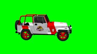 Jurassic Park Jeep to ride with moving wheels -\