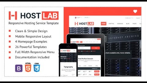 HostLab - Responsive Hosting Service Template   by neburdesign | ThemeForest Download