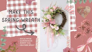 How to Make a Wreath for Spring | Just need 4 flower bushes from  @michaels  | Wreath Bow Tutorial