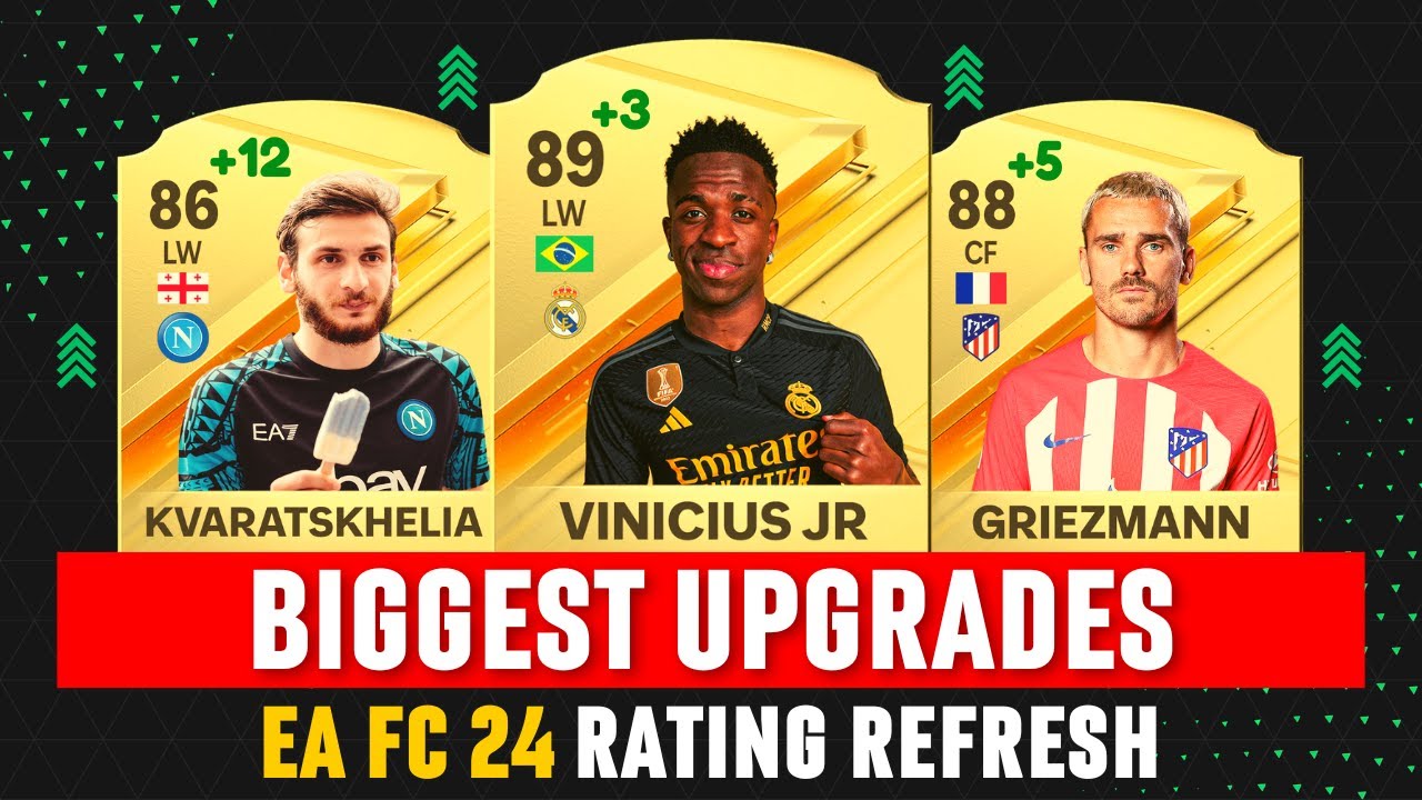 BIGGEST UPGRADES in FIFA 24! 😱🔥 | EA FC 24 RATINGS! ft. Vinicius, Griezmann, Kvaratskhelia...