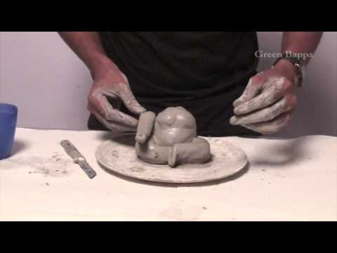 How to make a Green Ganesh idol from clay