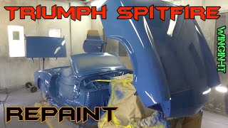 Triumph Spitfire masking up and spraying!! #triumph #spitfire #classic #car #spray #winginit