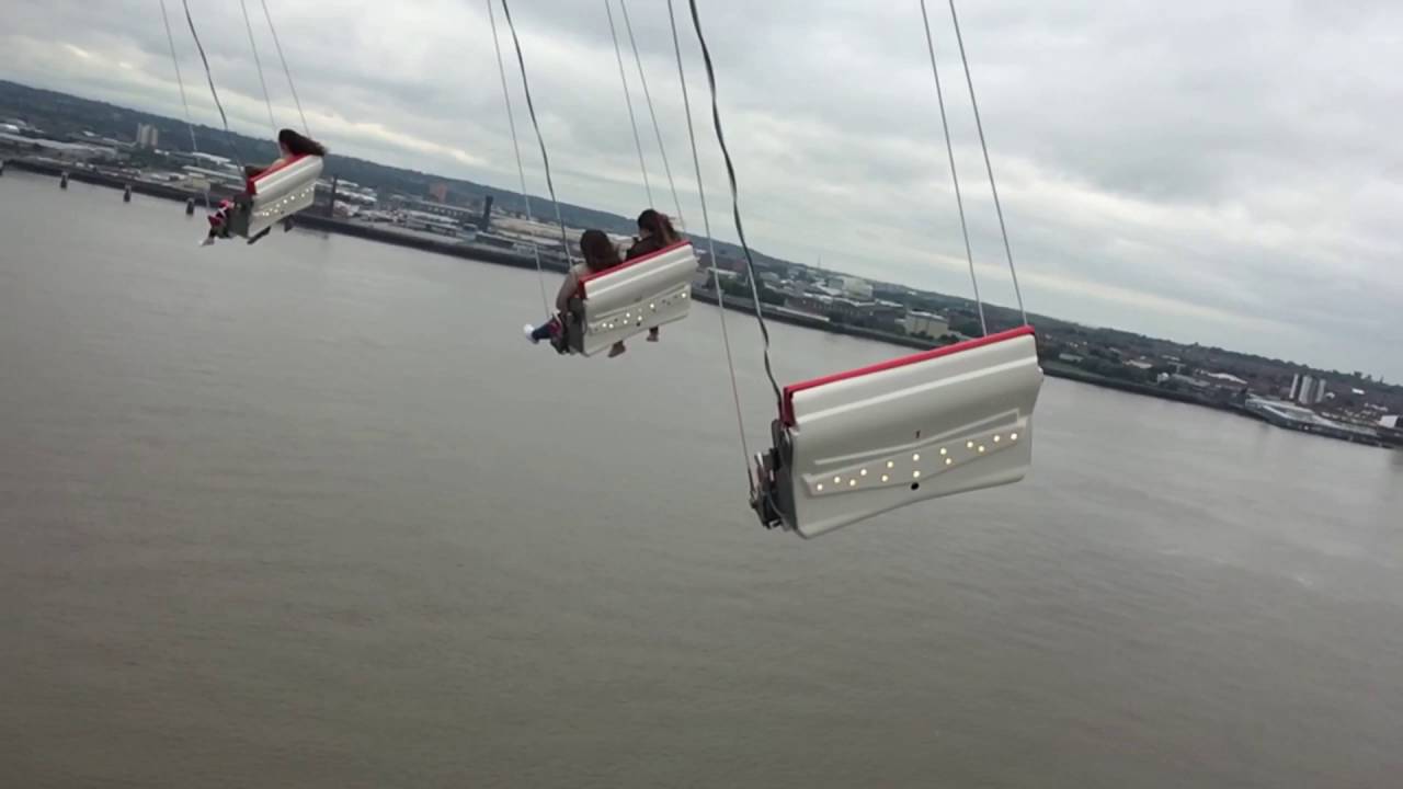 Sky Swing at The Pier Head Liverpool in Slow Motion