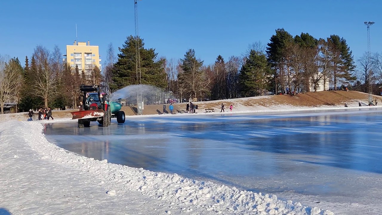 Icing The Skate Field In Lambertseter, Oslo