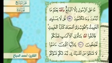 آية ١٠٠ من سورة المائدة مكررة القارئ أحمد الدباغ