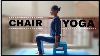 #chairyoga Chair/Stool Yoga for beginners and seniors | yoga with prob | Basic and simple chair yoga