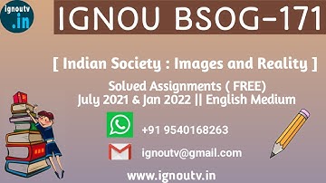 IGNOU BSOG-171 Solved Assignment July 2021 & Jan 2022 [FREE] || IGNOU BAG || IGNOU TV || IGNOU ||