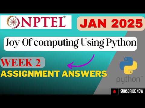 Joy of Computing Using Python NPTEL Week 2 Assignment answers|Swayam WEEK 2 Assignment 2025