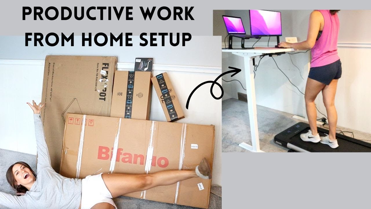 Work from Home Desk Setup UnderDesk Treadmill Office Space YouTube
