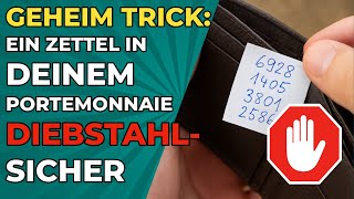 Geheim Trick Ein Kleiner Zettel Macht Dein Portemonnaie Diebstahl Sicher