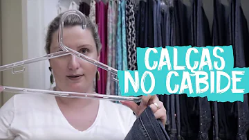 Como colocar calça no cabide de loja?