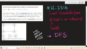 LeetCode | 2316. Count Unreachable Pairs of Nodes in an Undirected Graph | GRAPH | DFS