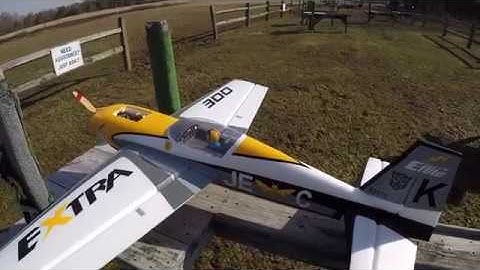 E-flite Extra 300 Quick look at my personalized decals before maiden flight