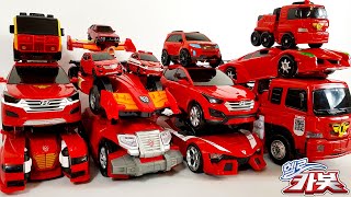 레드컬러 헬로카봇 또봇 장난감자동차 소방차 변신놀이 Carbot Tobot Car Toys Transformation Play