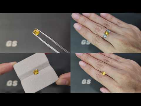 Sapphire Vivid Yellow octagon cut 1.05 carats, Sri Lanka Video  № 1