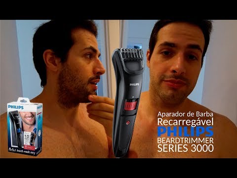 APARADOR DE BARBA RECARREGÁVEL BEARDTRIMMER PHILIPS SERIES 3000 QT4015