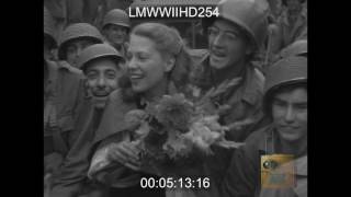 CHATEAU THIERRY, CIVILLIANS WAVING, AMERICAN AISNE-MARNE MEMORIAL, DINAH SHORE BRIDGE  - LMWWIIHD254