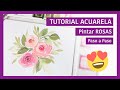 🌹 Pintar ROSAS con ACUARELAS paso a paso