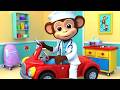 Monkey Doctor Operates on a Toy Car | Funny and Fun Kids Nursery Rhyme Animation