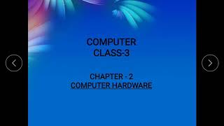 Chapter-2 Computer Hardware Class-3 (part-1) Sarbjit