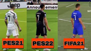 PES 22 vs PES 21 vs FIFA 21