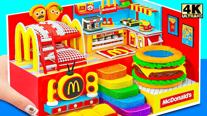 Build McDonalds House from Clay with Cute Bunk Bed, Giant Burger Pool, Kitchen - DIY Miniature House