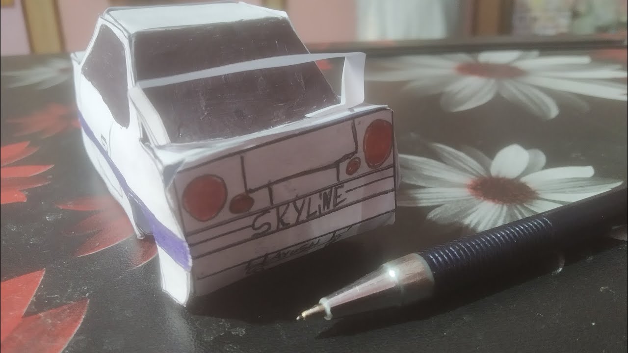 paper car (nissan skyline r34) tutorial - YouTube