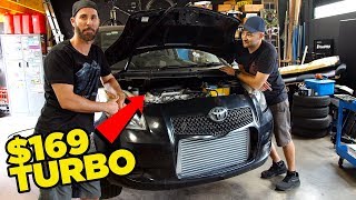Budget Yaris Gets BOOOOOOST // $169 eBay Turbo (Will it go or will it BLOW?)
