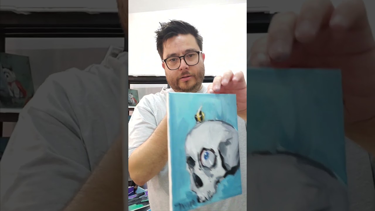 Halloween Skull Oil Painting by Artist Jose Trujillo