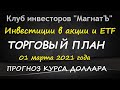 Курс доллара на сегодня / обзор акций / ETF 01 мар. 2021 г.